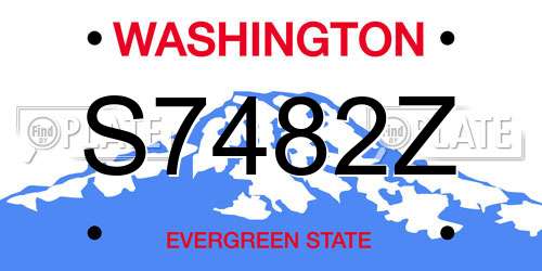 S7482Z Washington License Plate