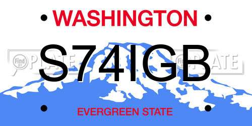S74IGB Washington License Plate