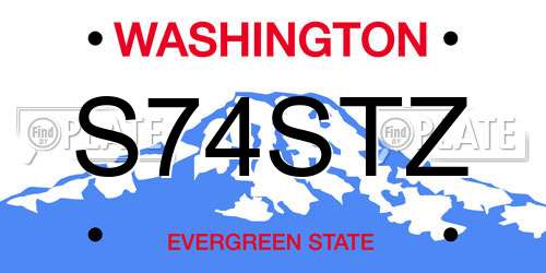 S74STZ Washington License Plate