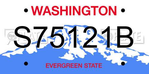 S75121B Washington License Plate