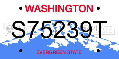 S75239T Washington License Plate