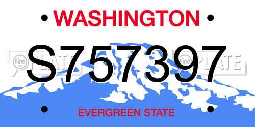 S757397 Washington License Plate