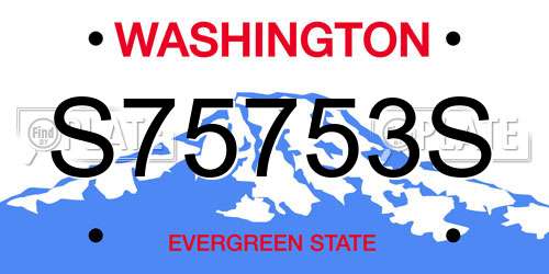 S75753S Washington License Plate