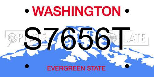 S7656T Washington License Plate