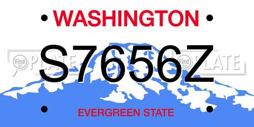 S7656Z Washington License Plate