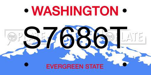S7686T Washington License Plate