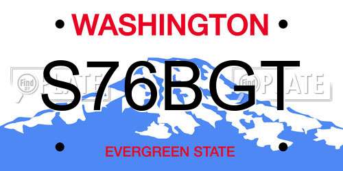 S76BGT Washington License Plate