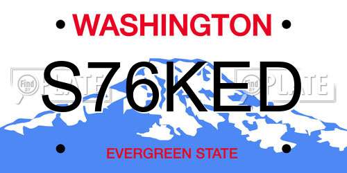 S76KED Washington License Plate
