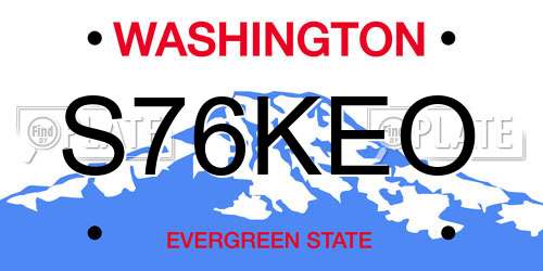 S76KEO Washington License Plate