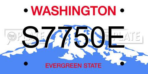 S7750E Washington License Plate