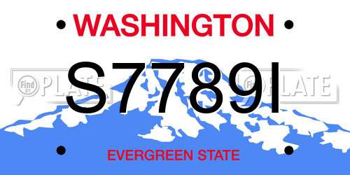 S7789I Washington License Plate