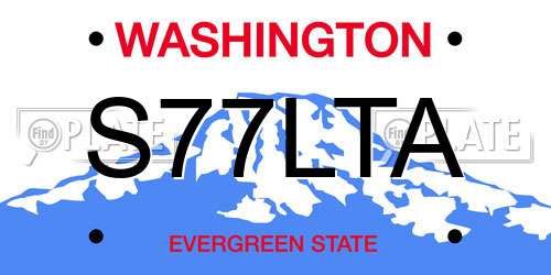 S77LTA Washington License Plate