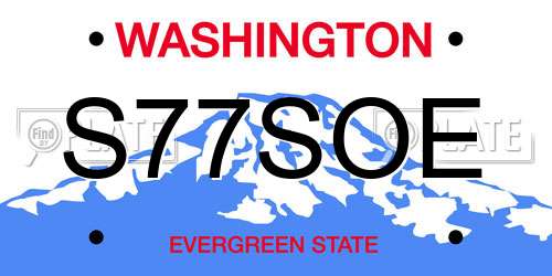 S77SOE Washington License Plate