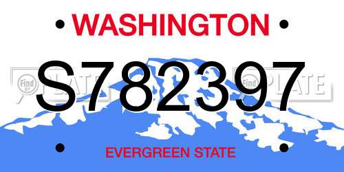S782397 Washington License Plate