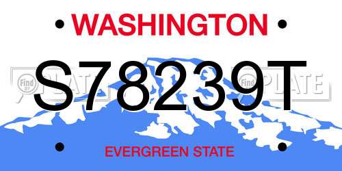 S78239T Washington License Plate