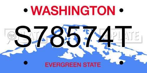 S78574T Washington License Plate