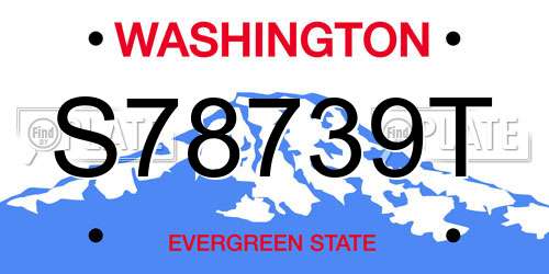 S78739T Washington License Plate