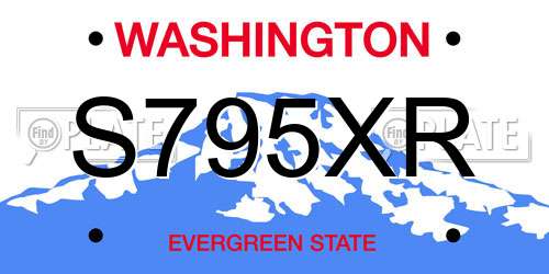 S795XR Washington License Plate