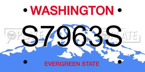 S7963S Washington License Plate