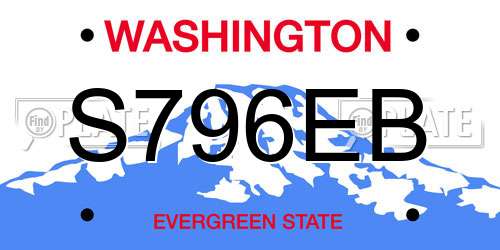 S796EB Washington License Plate