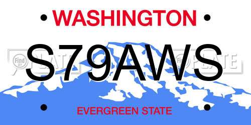 S79AWS Washington License Plate