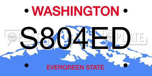 S804ED Washington License Plate