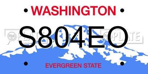 S804EO Washington License Plate