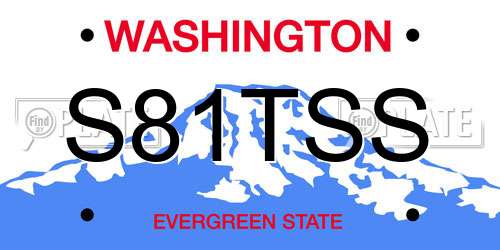 S81TSS Washington License Plate
