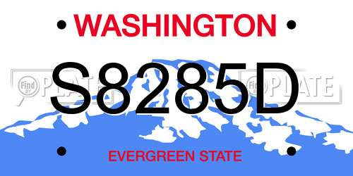 S8285D Washington License Plate