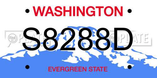 S8288D Washington License Plate