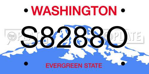 S8288O Washington License Plate