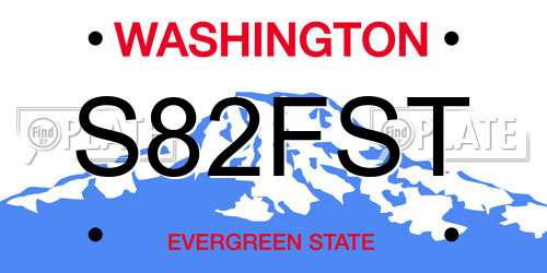 S82FST Washington License Plate