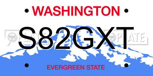 S82GXT Washington License Plate
