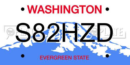 S82HZD Washington License Plate