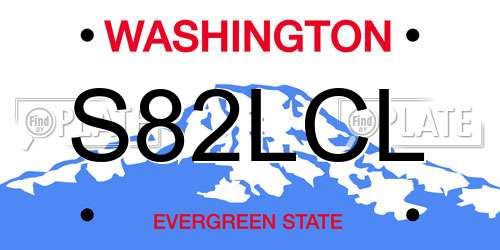 S82LCL Washington License Plate