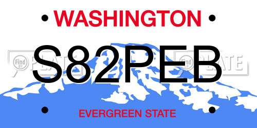 S82PEB Washington License Plate