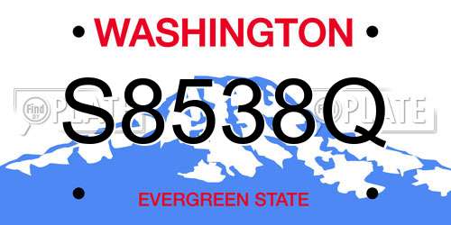 S8538Q Washington License Plate