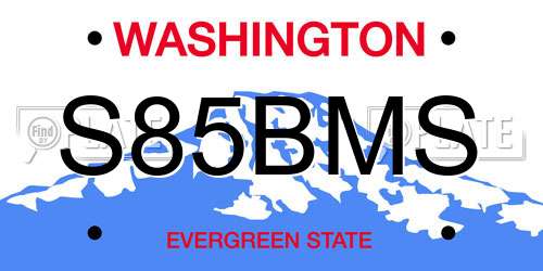 S85BMS Washington License Plate