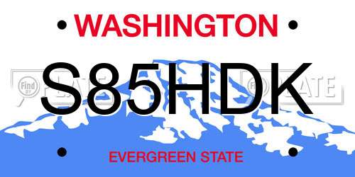 S85HDK Washington License Plate