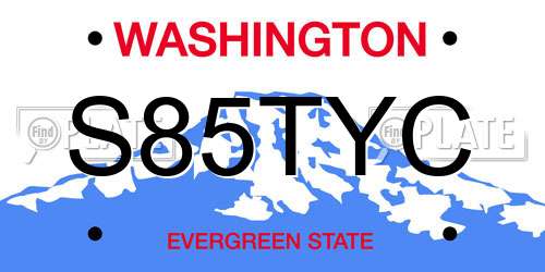 S85TYC Washington License Plate