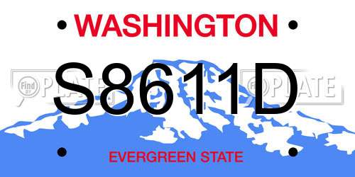 S8611D Washington License Plate
