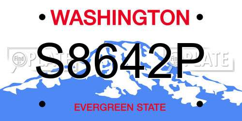 S8642P Washington License Plate