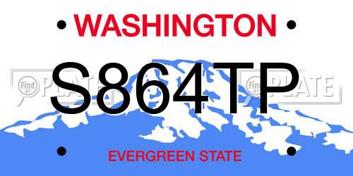S864TP Washington License Plate