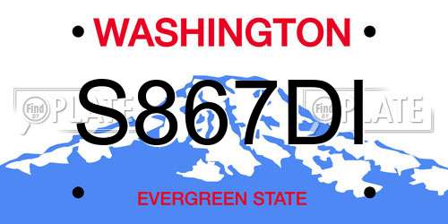S867DI Washington License Plate
