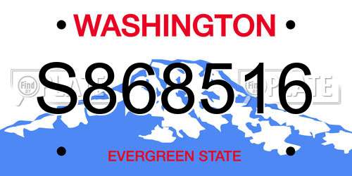 S868516 Washington License Plate