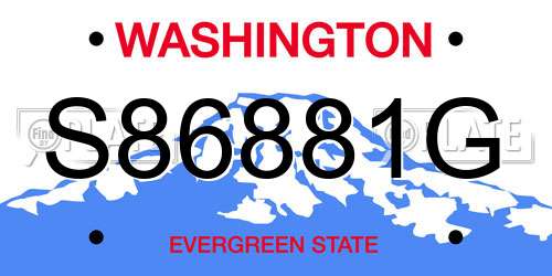 S86881G Washington License Plate