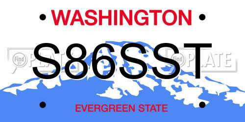 S86SST Washington License Plate