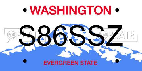 S86SSZ Washington License Plate