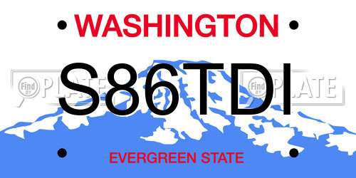 S86TDI Washington License Plate