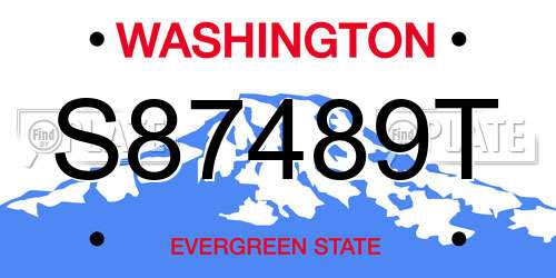 S87489T Washington License Plate